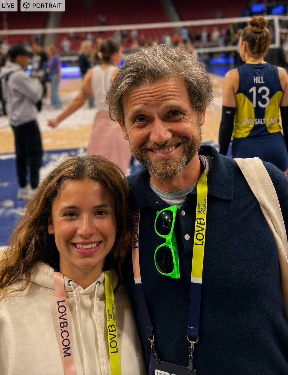 Lysandre Bouvard with his daughter Victoria